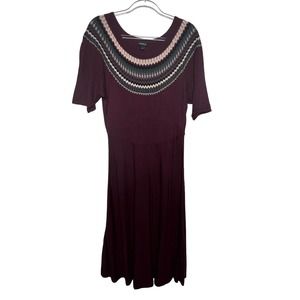 Torrid Burgundy and Pink Midi Dress